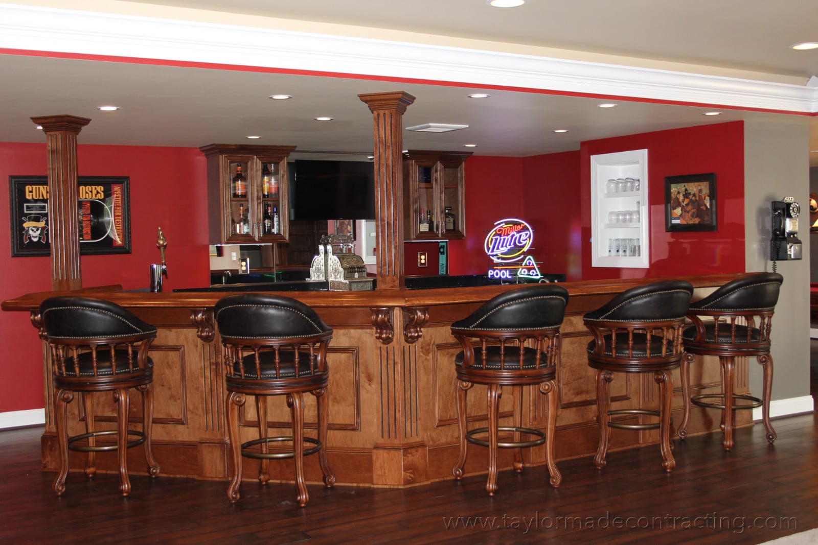 custom basement bar