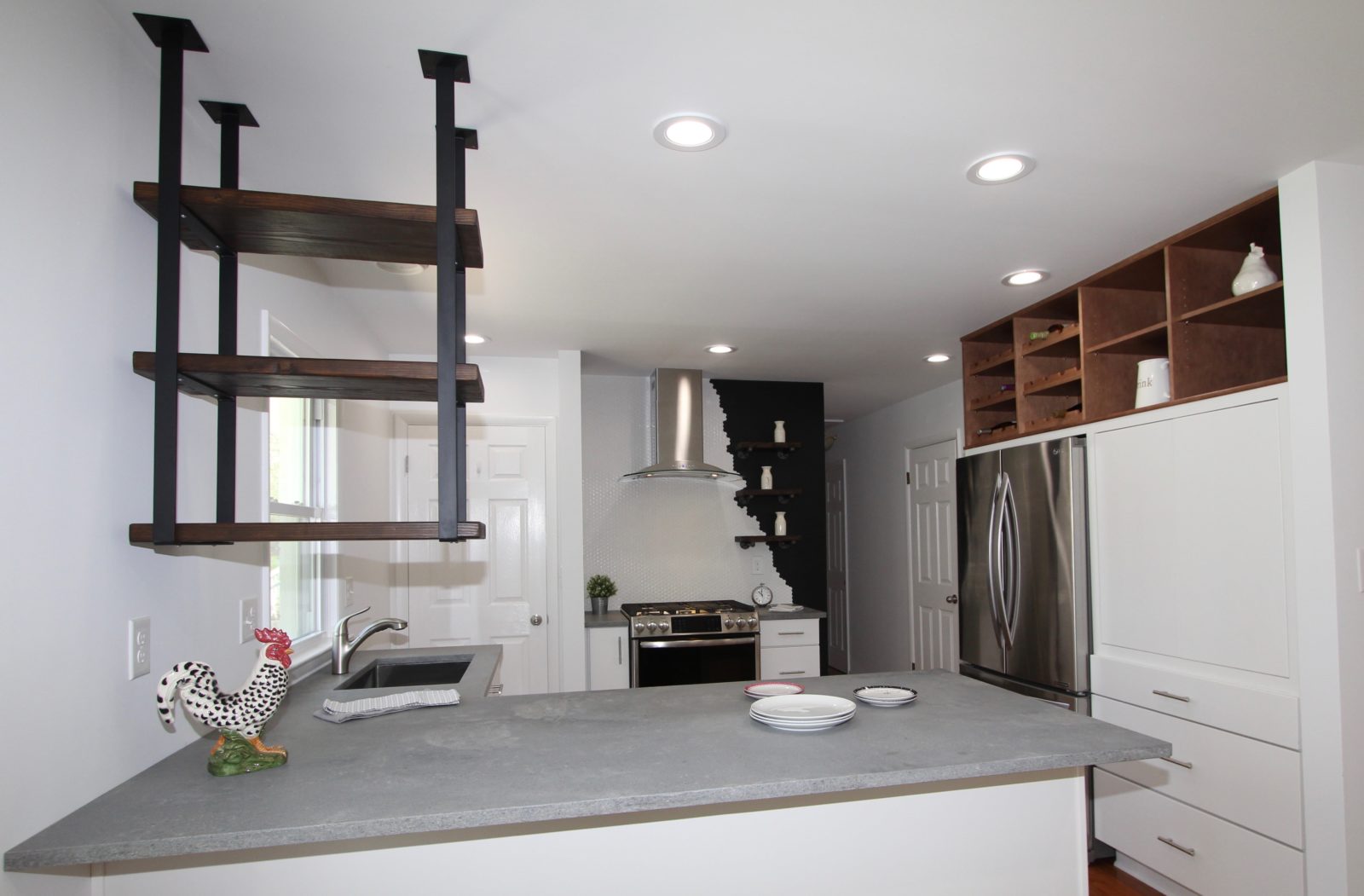 open shelved cabinet