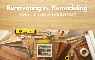 DIY workbench top view with carpentry and construction tools, copy Renovating vs. Remodeling – What’s the Difference?